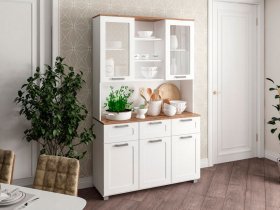 Буфет Катерини (дуб бельмунд/белое дерево) в Набережном - naberezhnoe.mebel-nsk.ru | фото