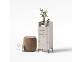 Комод 4 ящика КМ2 Одетта (дуб эндгрей/меланж) в Набережном - naberezhnoe.mebel-nsk.ru | фото