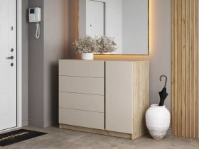 Комод Бостон  КМ-001 (дуб крафт серый/кашемир) в Набережном - naberezhnoe.mebel-nsk.ru | фото