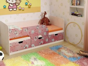Кровать детская с ящиками 1,86 Минима Hello Kitty в Набережном - naberezhnoe.mebel-nsk.ru | фото