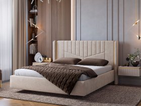 Кровать двуспальная 1,6м Диор (кашемир суфле (велюр)) в Набережном - naberezhnoe.mebel-nsk.ru | фото