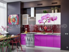 Кухонный гарнитур Орхидея (фиолетовый) в Набережном - naberezhnoe.mebel-nsk.ru | фото