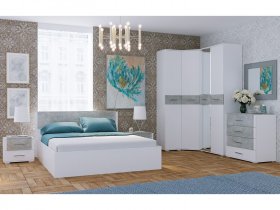 Модульная спальня Бьянка (белый/бетон) в Набережном - naberezhnoe.mebel-nsk.ru | фото