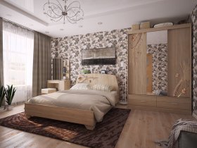 Модульная спальня Виктория-1 (дуб сонома) в Набережном - naberezhnoe.mebel-nsk.ru | фото