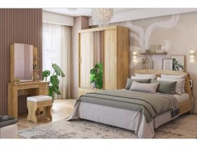 Модульная спальня Виктория-1 (дуб крафт золотой) в Набережном - naberezhnoe.mebel-nsk.ru | фото