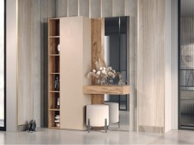 Прихожая Ева (кашемир/дуб вотан) в Набережном - naberezhnoe.mebel-nsk.ru | фото