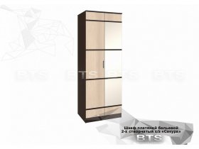 Шкаф двухстворчатый с зеркалом платяной-бельевой Сакура (BTS) в Набережном - naberezhnoe.mebel-nsk.ru | фото
