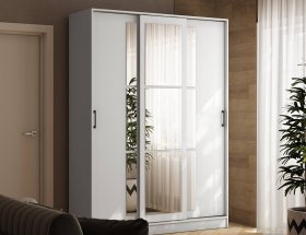 Шкаф-купе 1,6м «Стиль-2» (белый) в Набережном - naberezhnoe.mebel-nsk.ru | фото