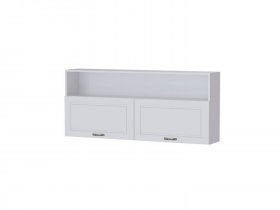 Шкаф навесной Апполия гостиная (белый/белый дуб) в Набережном - naberezhnoe.mebel-nsk.ru | фото