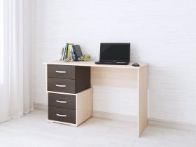 Стол письменный Сити-2 (венге/дуб молочный) в Набережном - naberezhnoe.mebel-nsk.ru | фото